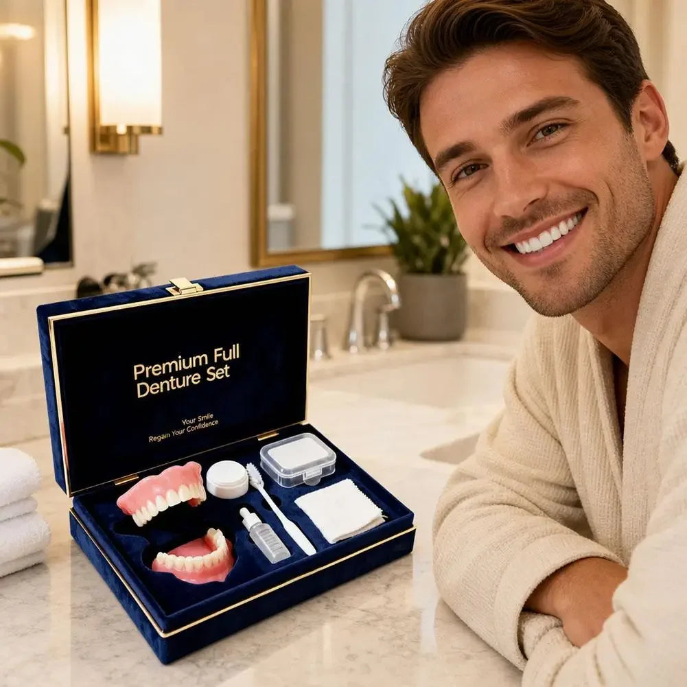 Full Denture Set Upper and Lower Instant Smile False Teeth
