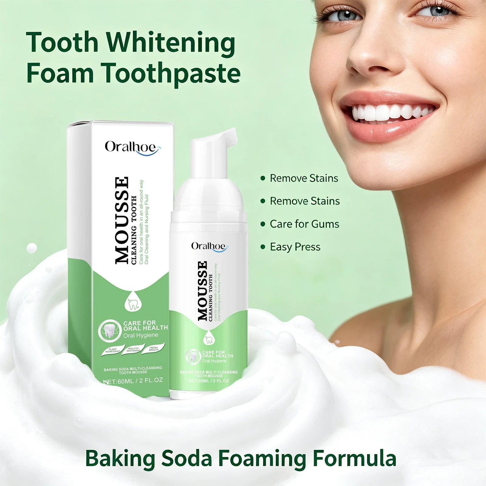Whitening Foaming Toothpaste Teeth Cleaning Mousse - 3