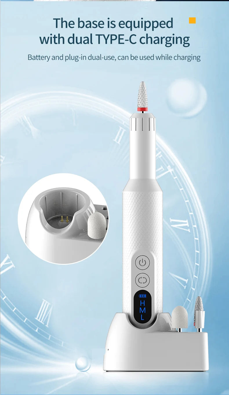 Cordless Nail Drill Electric Nail File Machine for Manicure Pedicure