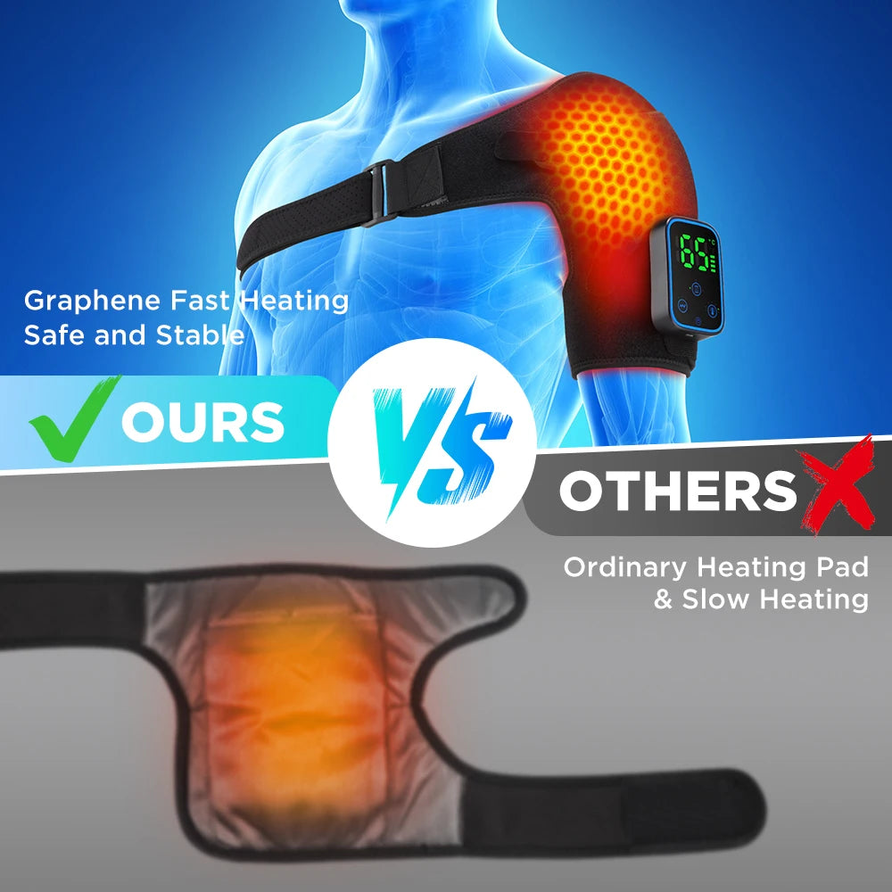 Cordless Shoulder Heating Massager Electric Muscle Relief Brace