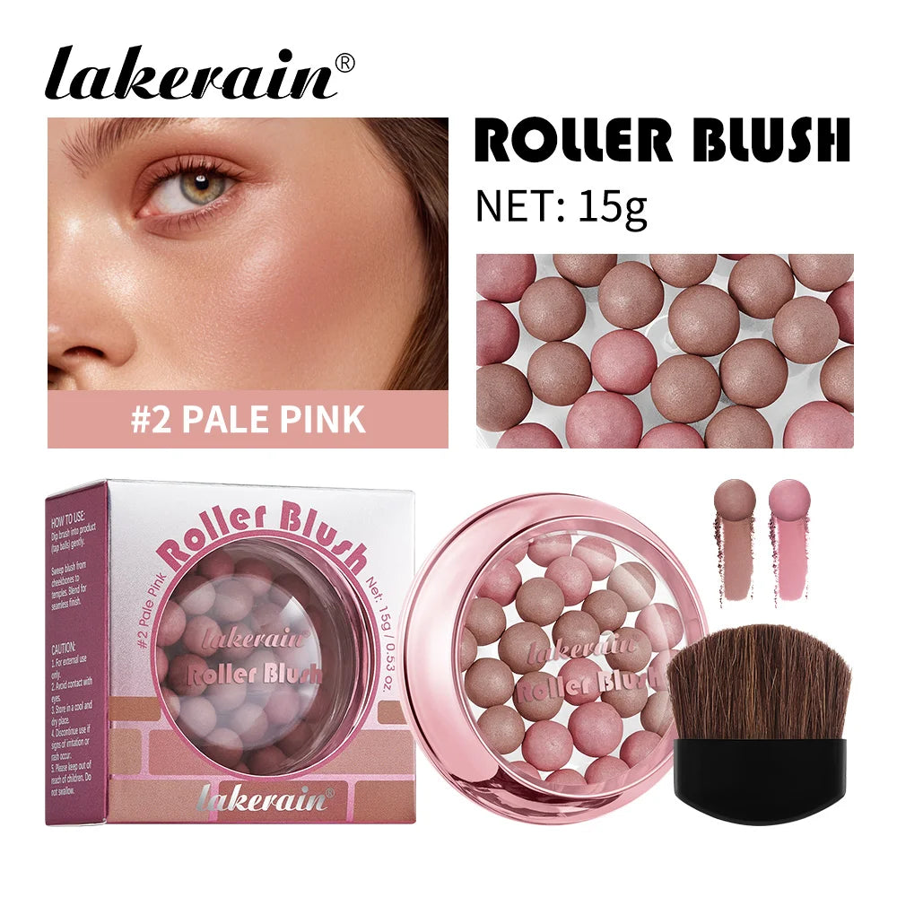 Roller Blush Spherical Powder Beads Shimmer Face Makeup Blusher - 23