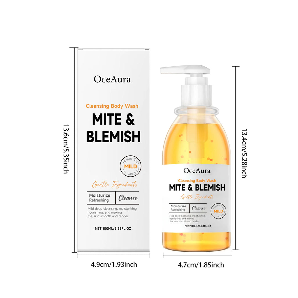 Mite and Blemish Body Wash Acne Control Refreshing Shower Gel