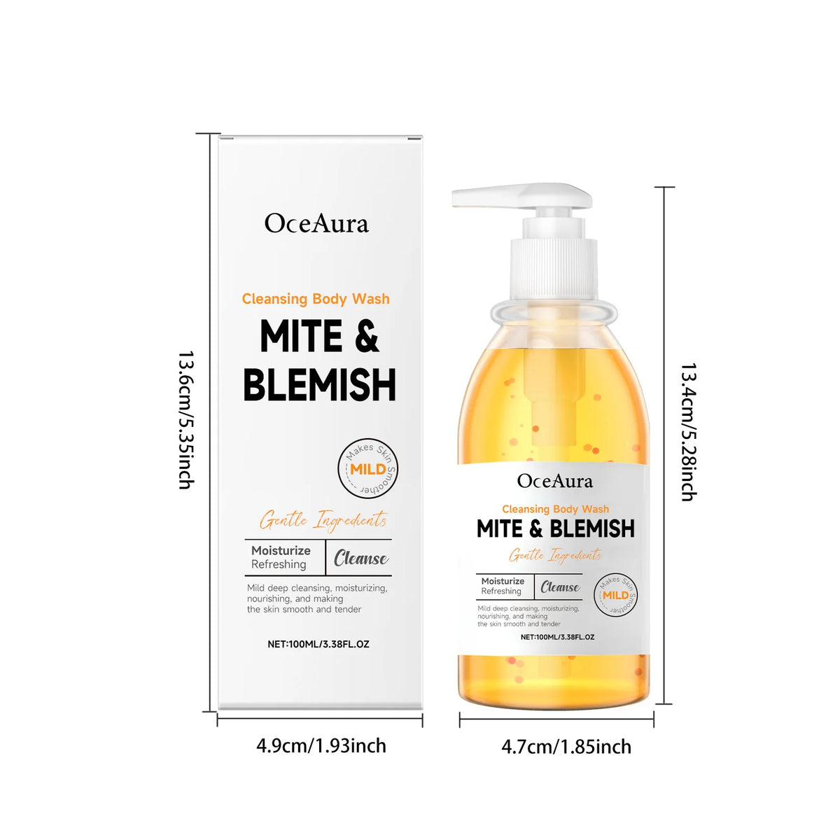 Mite and Blemish Body Wash Acne Control Refreshing Shower Gel