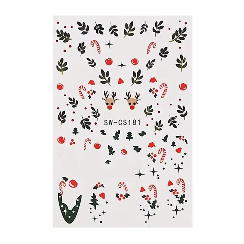 Christmas Nail Stickers Winter Nail Art Decals - 38
