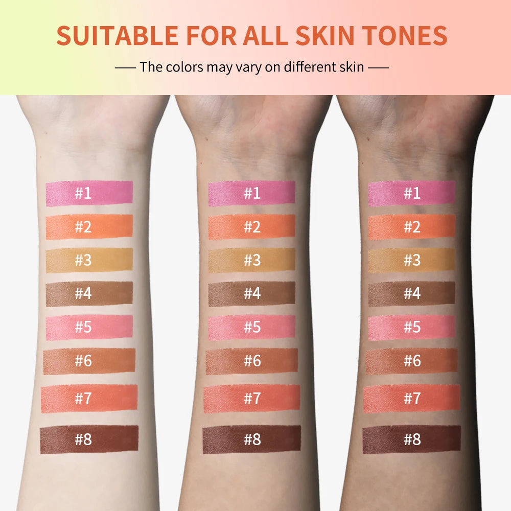 8 Color Cream Blush Palette Face Contour and Highlighter Makeup Set - 6