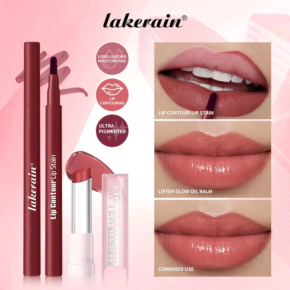 Lip Liner Pencil and Lip Contour Makeup Kit Hydrating Lip Balm Set - 1