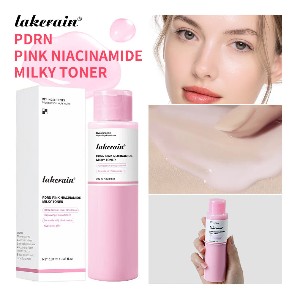 PDRN Niacinamide Toner Pink Milky Facial Lotion for Glowing Skin
