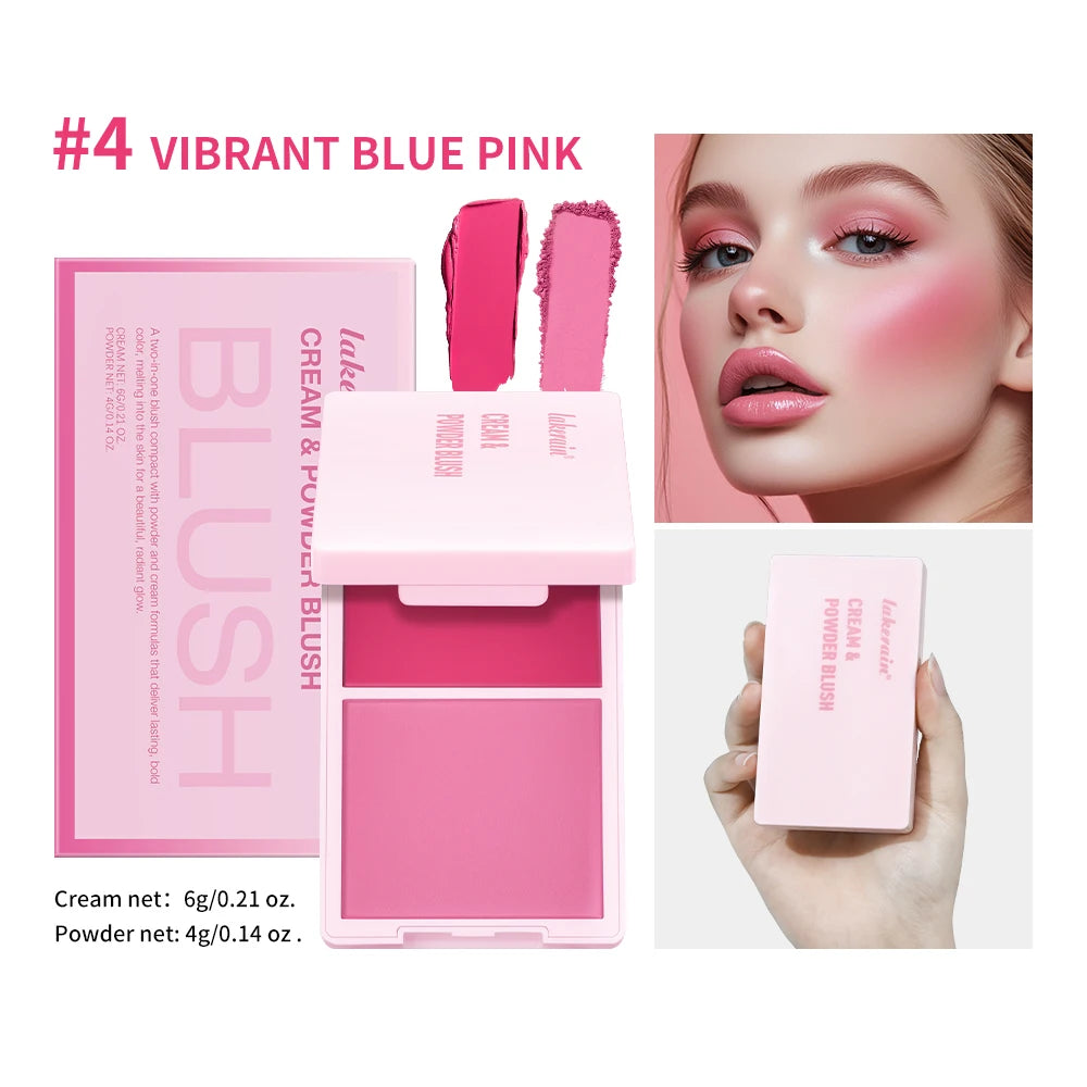 2 in 1 Cream and Powder Blush Face Blusher Makeup Palette