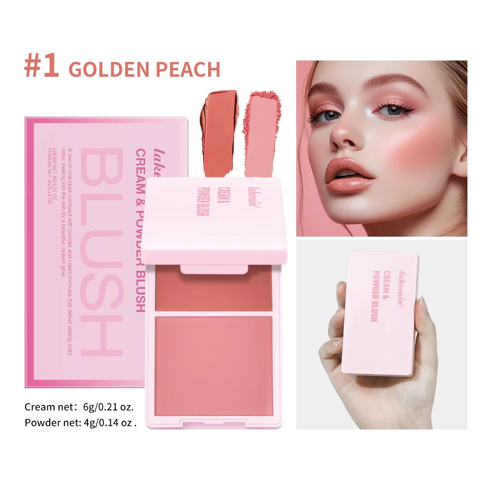 2 in 1 Cream and Powder Blush Face Blusher Makeup Palette