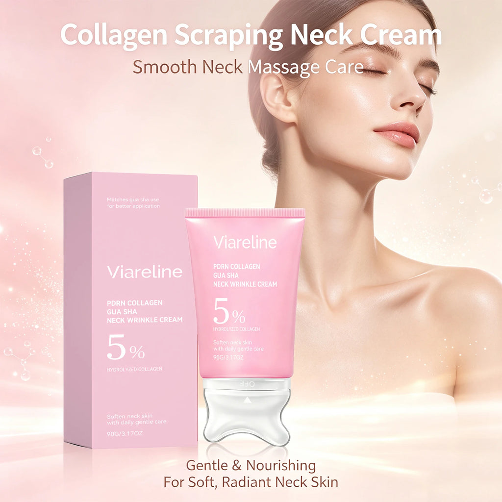 Collagen Neck Cream and Anti Wrinkle Massager for Firming Skin