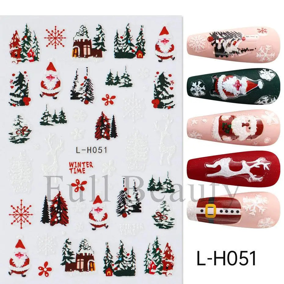 Christmas Nail Stickers Winter Nail Art Decals - 64