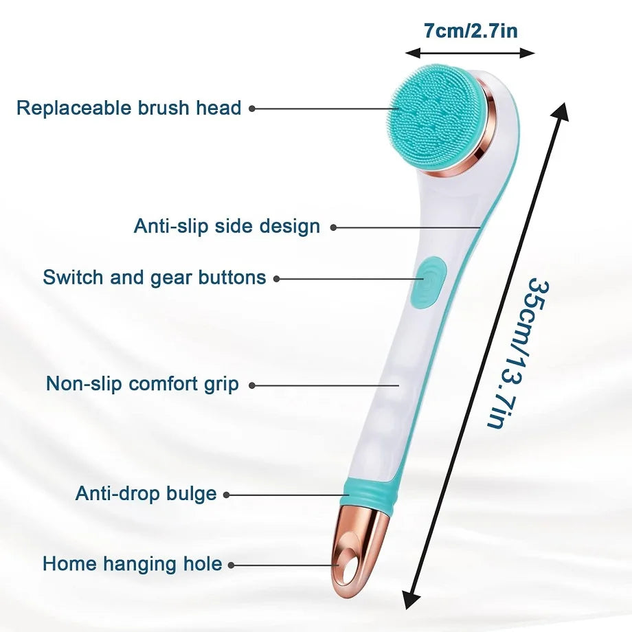 Electric Bath Brush Rechargeable Body Scrubber Shower Spin Brush - 5