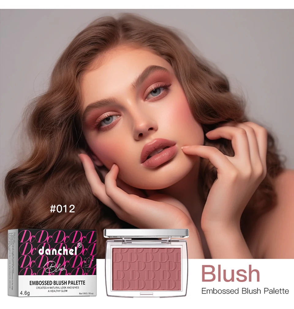 Embossed Blush Palette Matte Face Powder Cheek Makeup - 8