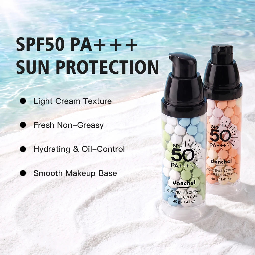 3 Color Correcting Concealer Primer SPF50 Face Makeup Base