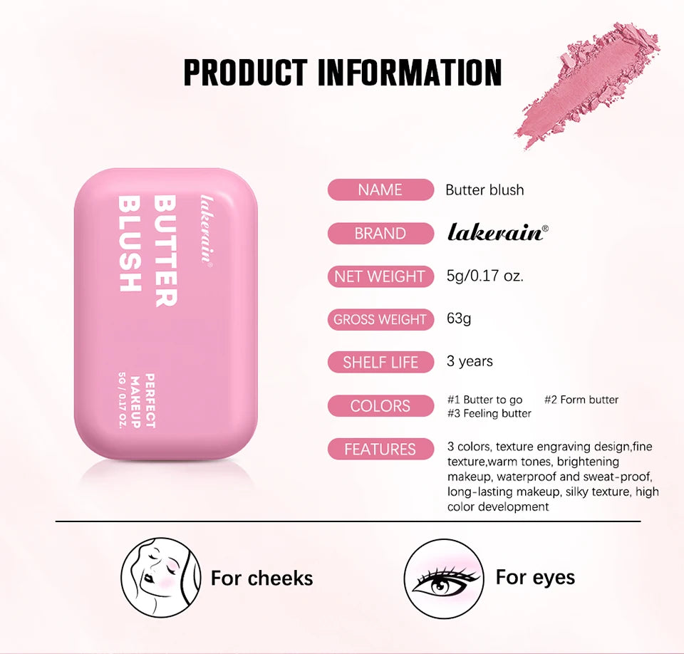 Butter Blush Palette Long Lasting Cream Cheek Makeup