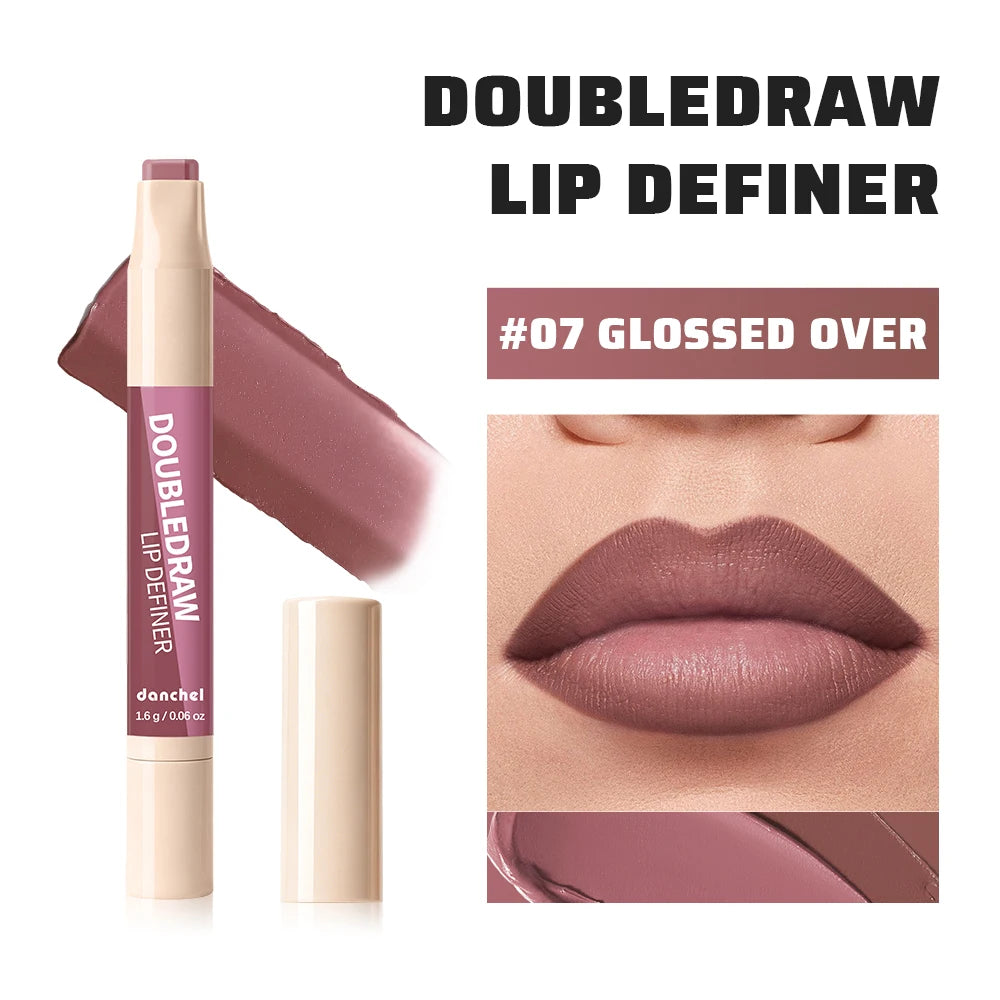 2 in 1 Lip Liner and Lip Gloss Matte Velvet Lipstick Pencil