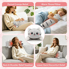 USB Heated Cat Pillow Plush Warming Hot Compress Bolster