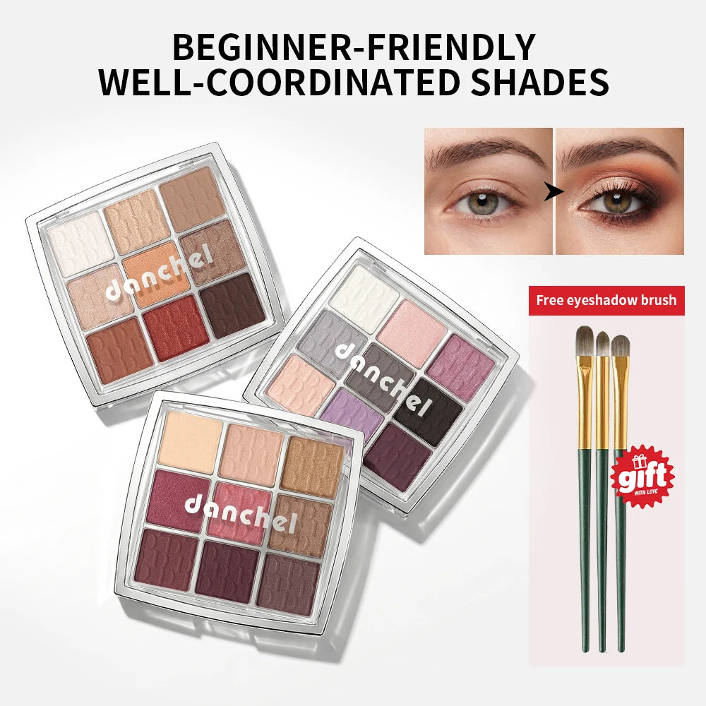 9 Color Eyeshadow Palette Matte Shimmer Makeup Pigmented Eye Shadow