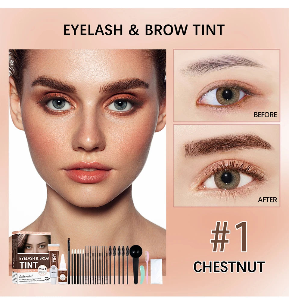 Eyelash and Brow Tint Kit Waterproof Eyebrow Dyeing Set