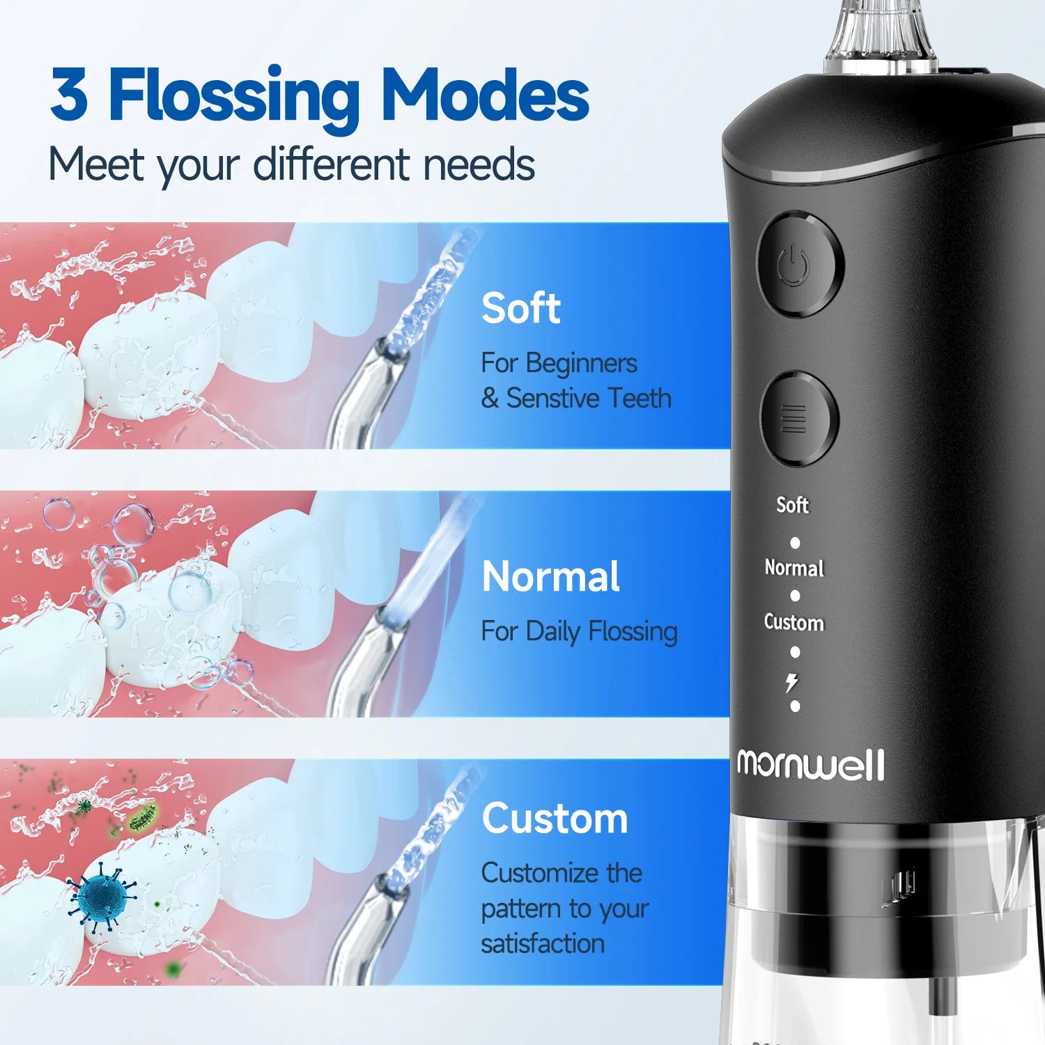Portable Water Flosser Oral Irrigator Rechargeable Teeth Cleaner - 4