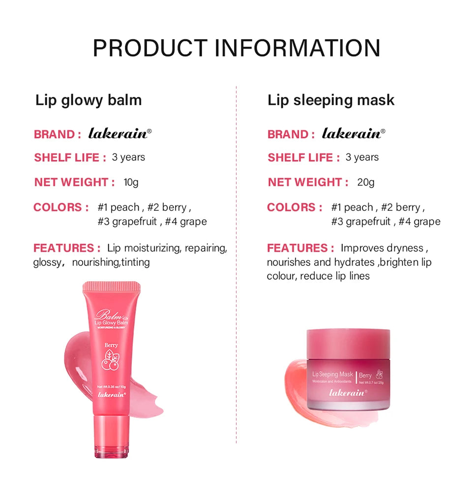 Lip Balm and Sleeping Mask Set Moisturizing Lip Care Treatment - 14