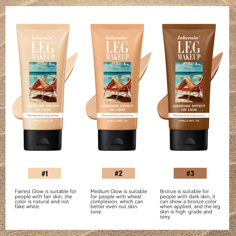 Waterproof Leg Makeup Lotion Body Foundation Airbrush Effect Cream