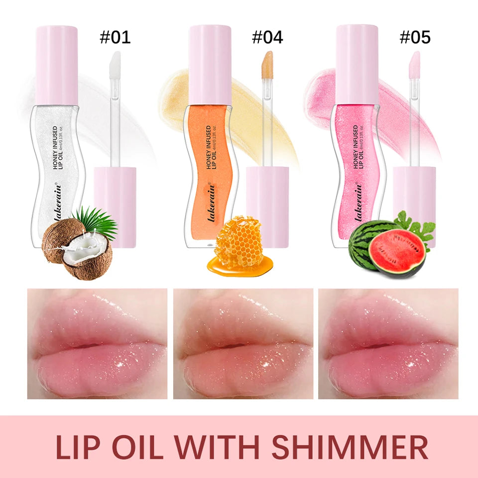 Honey Infused Lip Oil Hydrating Gloss and Moisturizing Lip Tint