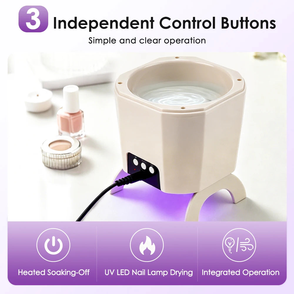 2 in 1 Nail Dryer and Electric Gel Polish Remover Manicure Bowl