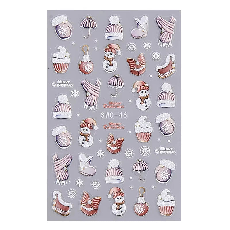 Christmas Nail Stickers Winter Nail Art Decals - 42