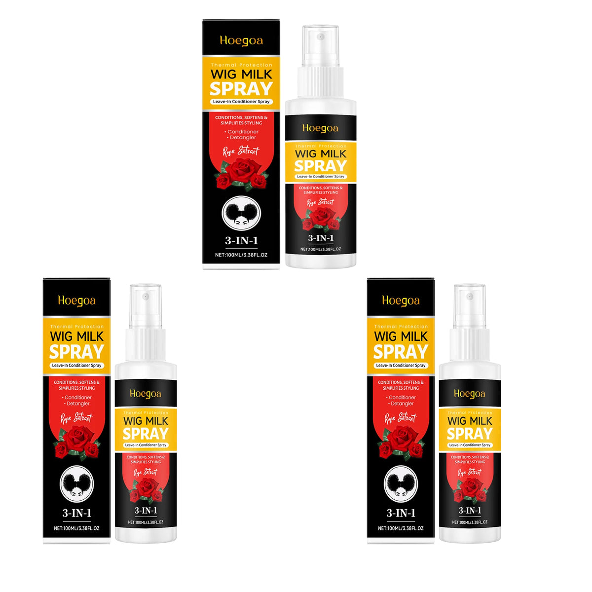 3-in-1 Wig Conditioning Spray and Hair Detangler Mist