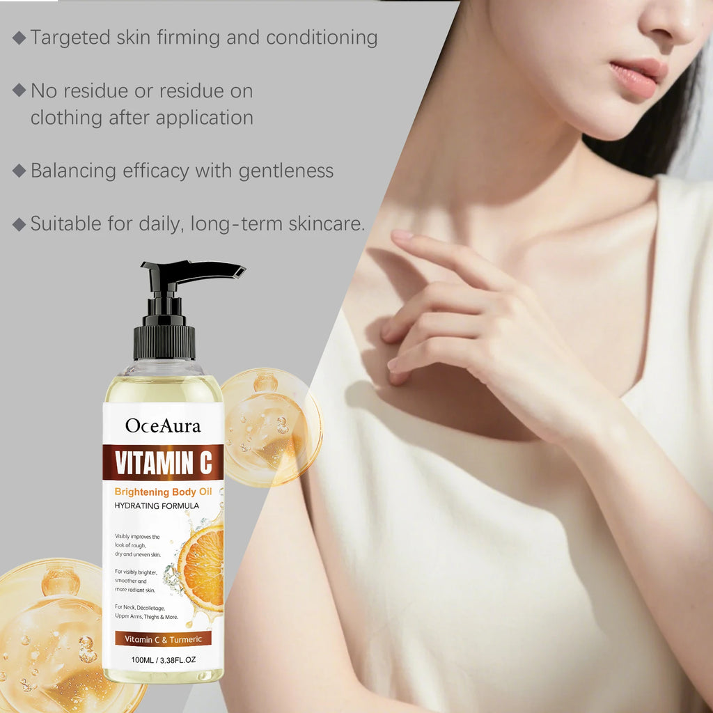 Turmeric Vitamin C Body Oil Brightening Glow Moisturizing Skin Serum