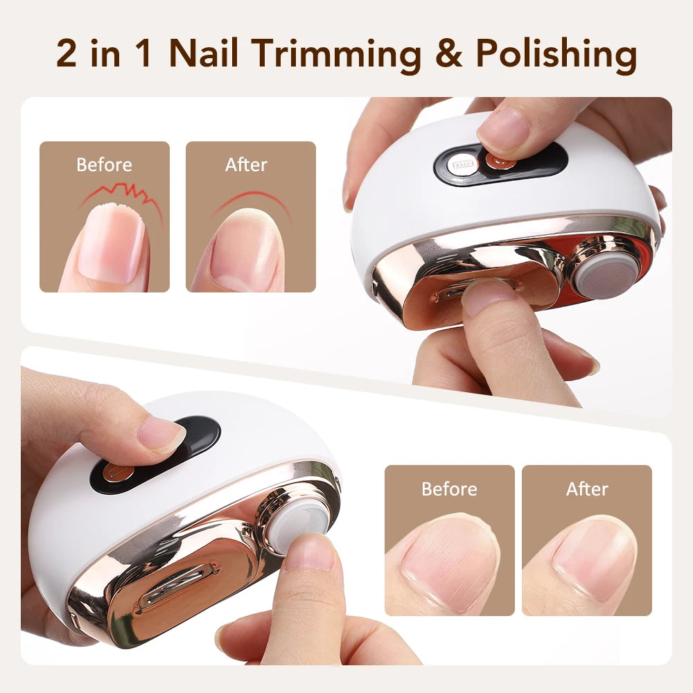 Electric Nail Clipper and Trimmer 2 in 1 Automatic Nail Grinder