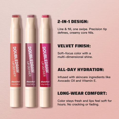 2 in 1 Lip Liner and Lip Gloss Matte Velvet Lipstick Pencil