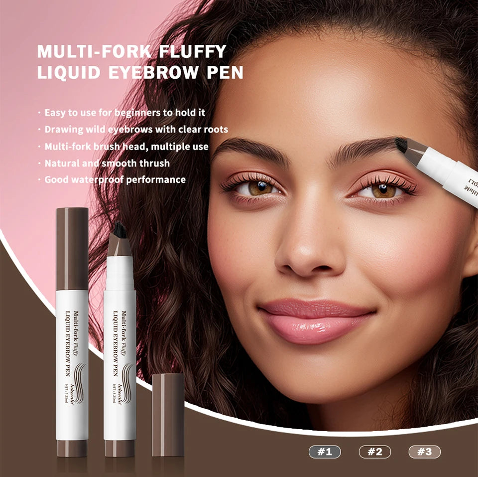 Liquid Eyebrow Pen Microblading Fork Tip Tattoo Brow Pencil