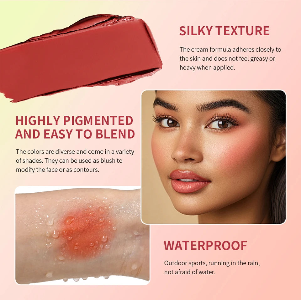 8 Color Cream Blush Palette Face Contour and Highlighter Makeup Set - 11
