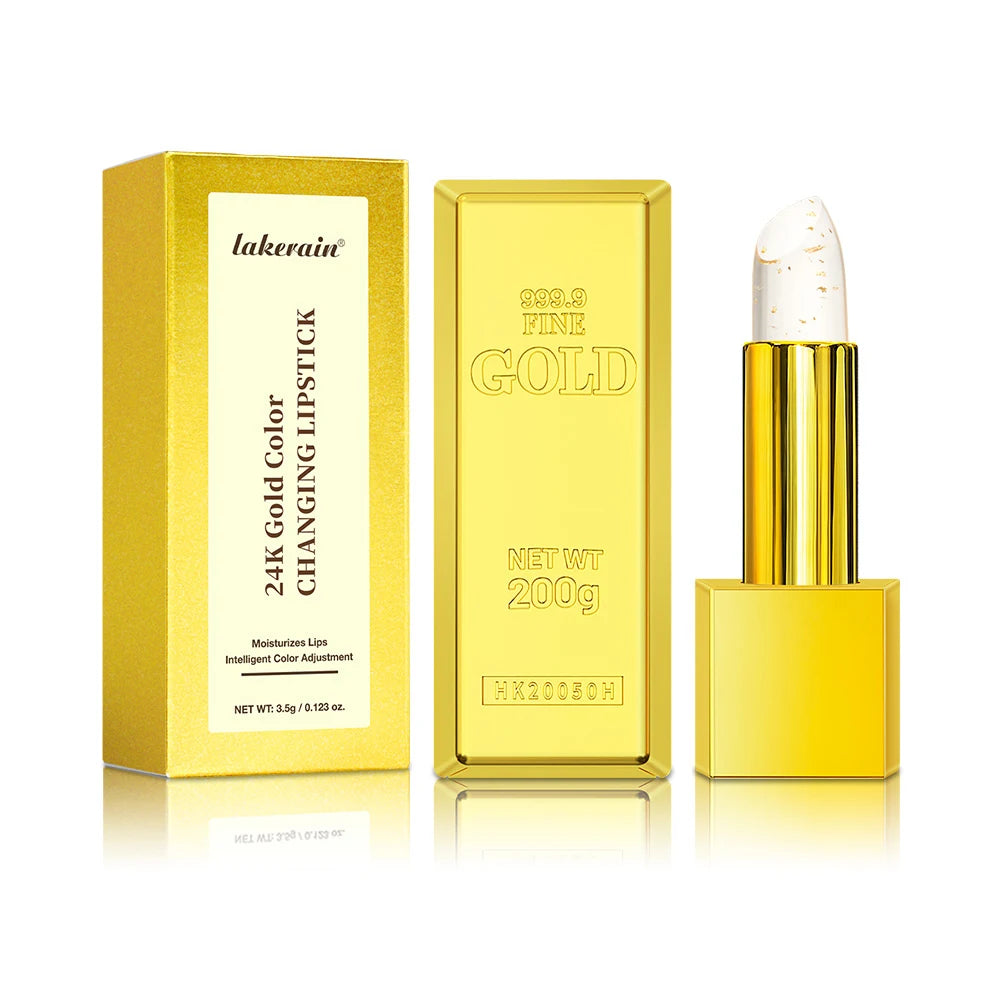 24K Gold Color Changing Lipstick Moisturizing Lip Blush Balm