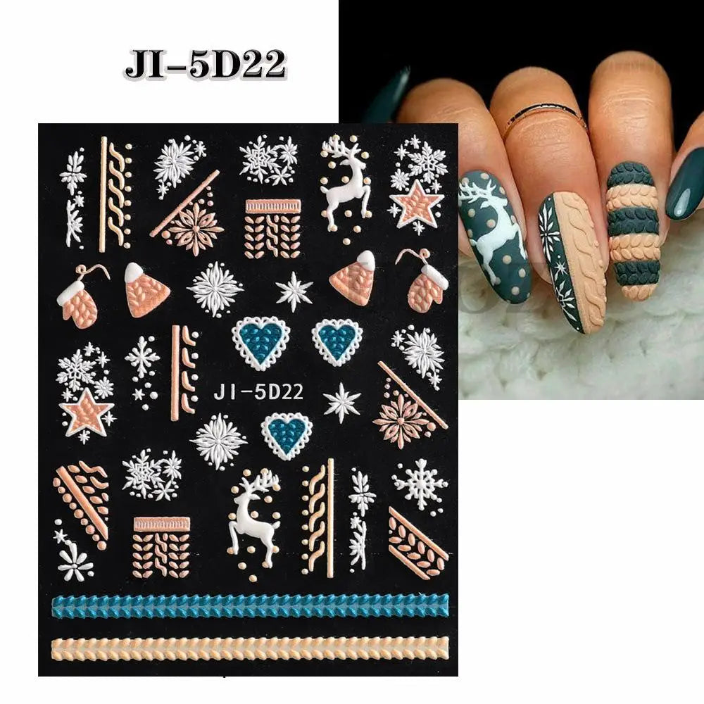Christmas Nail Stickers Winter Nail Art Decals - 44