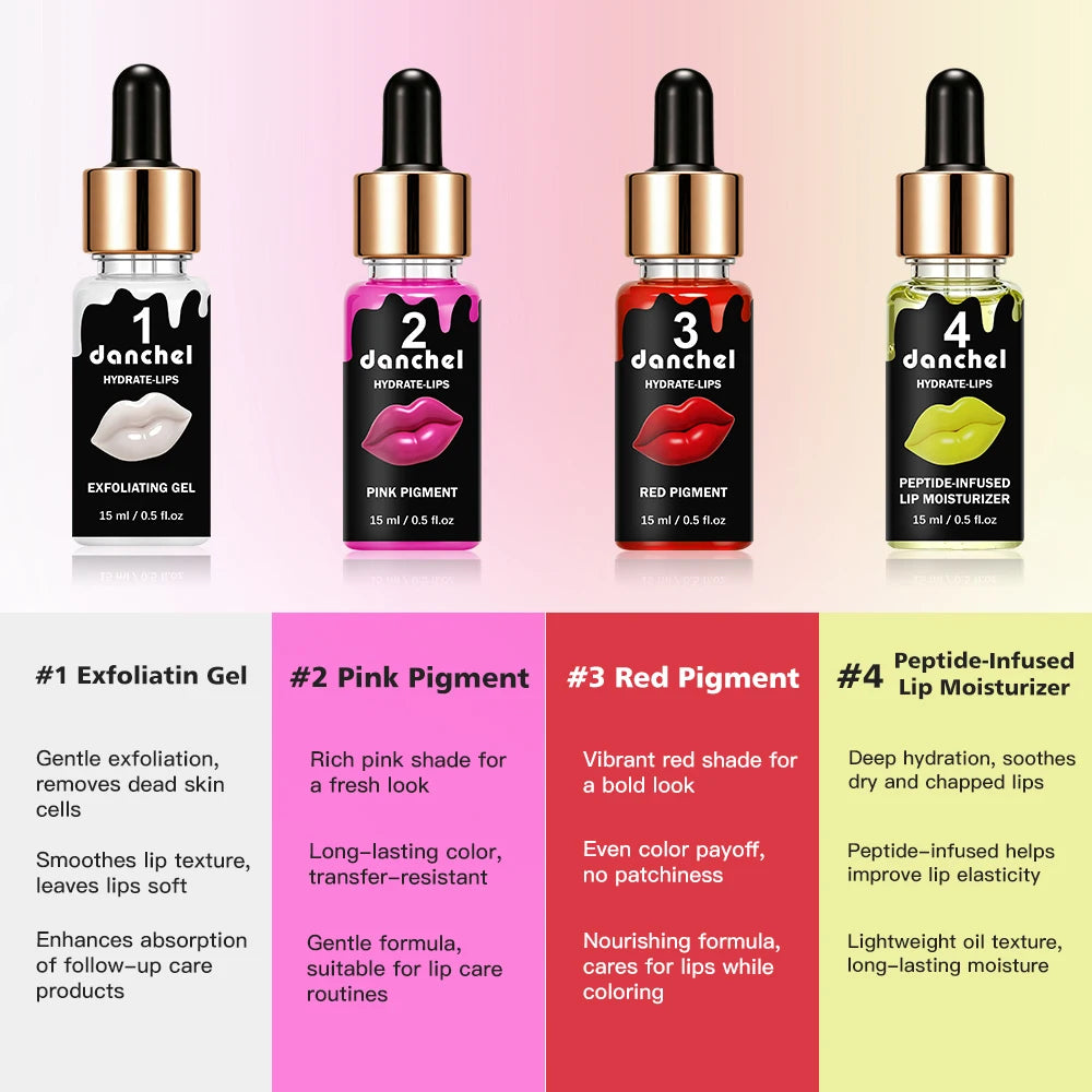4 Piece Hydrate Lips Care Set Lip Treatment and Tinted Gloss Combo
