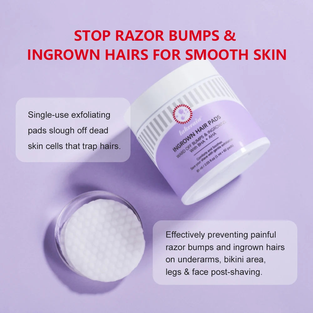 Ingrown Hair Pads and Razor Bump Treatment Exfoliating Wipes
