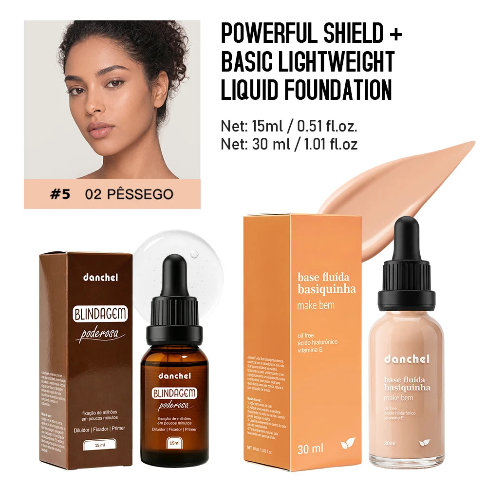 Liquid Foundation and Primer Set Long Lasting Waterproof Makeup Kit - 28