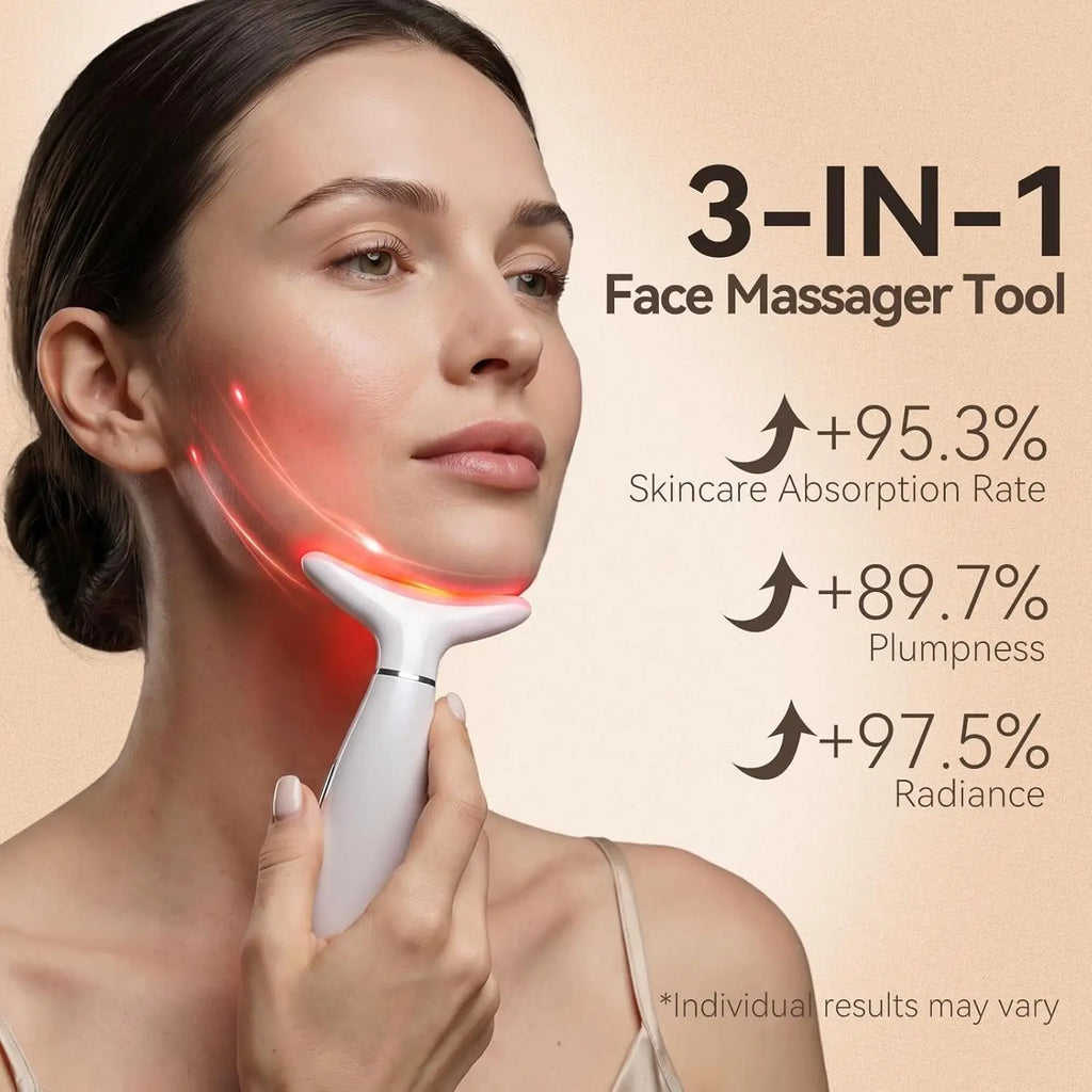 3 in 1 Facial Massager and LED Skin Tightening Device