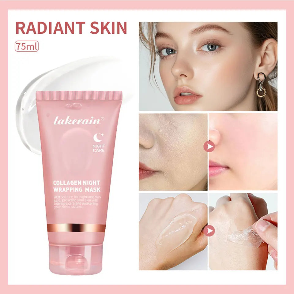 Collagen Overnight Peel Off Mask Korean Night Wrapping Face Treatment - 8