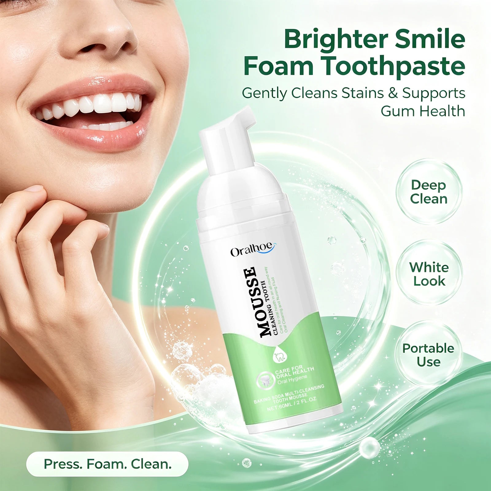 Whitening Foaming Toothpaste Teeth Cleaning Mousse - 4