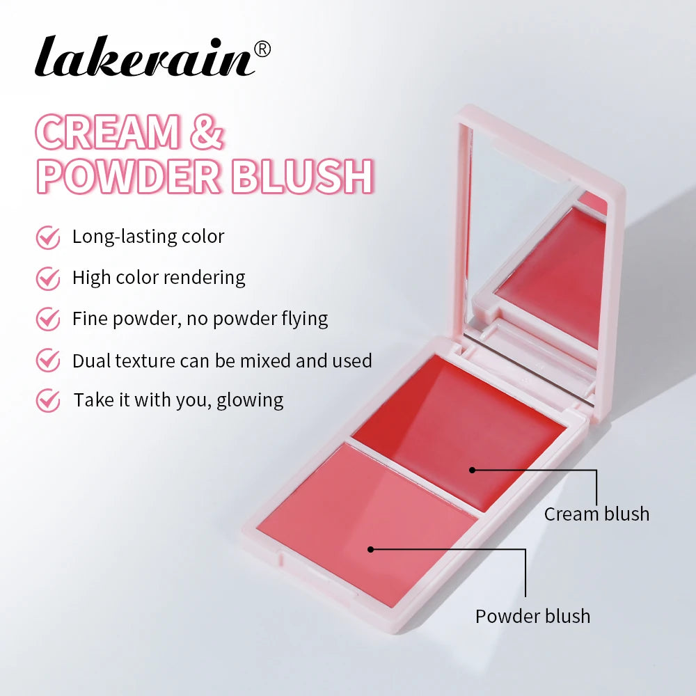 2 in 1 Cream and Powder Blush Face Blusher Makeup Palette