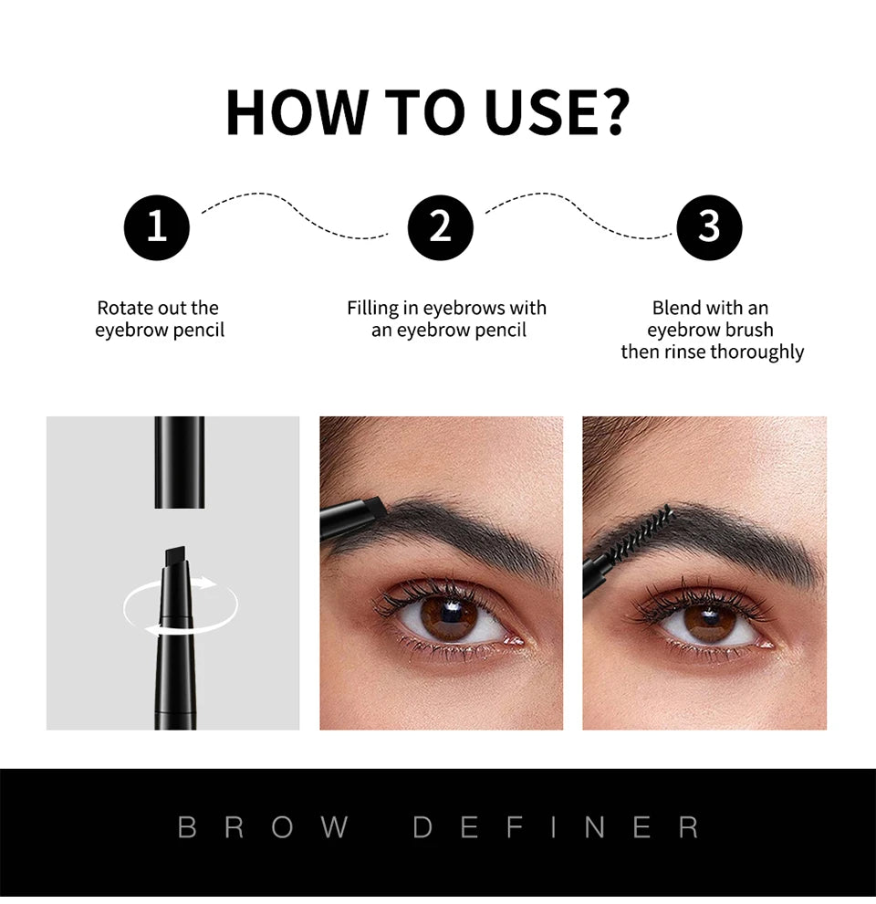 Waterproof Eyebrow Pencil Triangular Brow Definer Makeup Pen