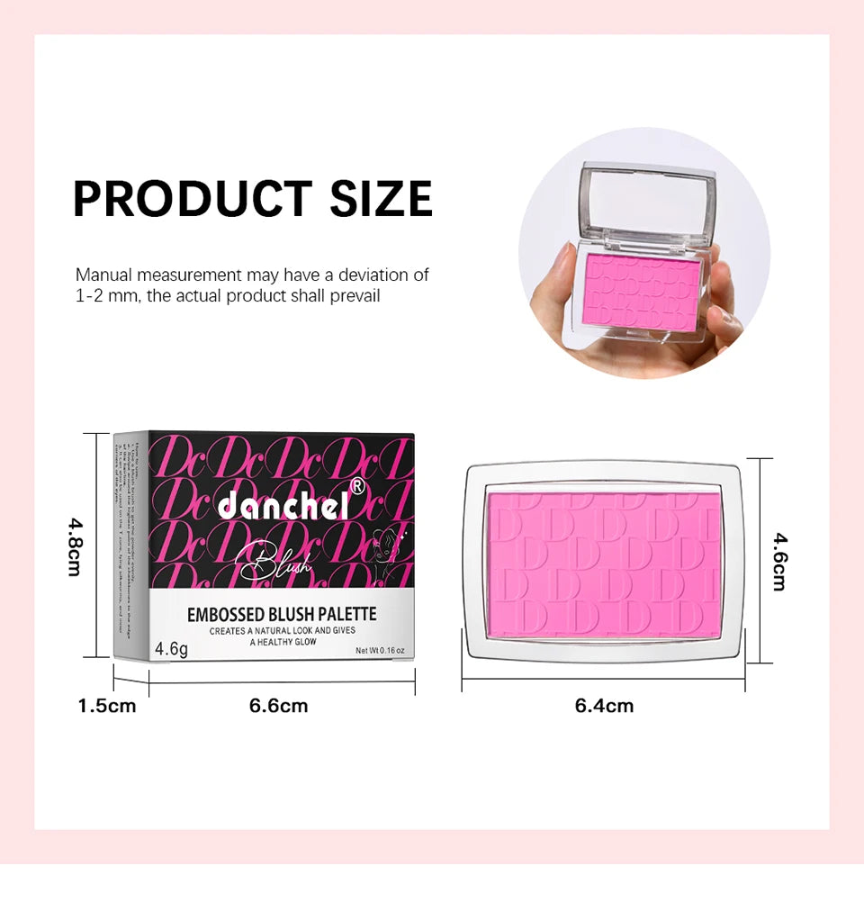 Embossed Blush Palette Matte Face Powder Cheek Makeup