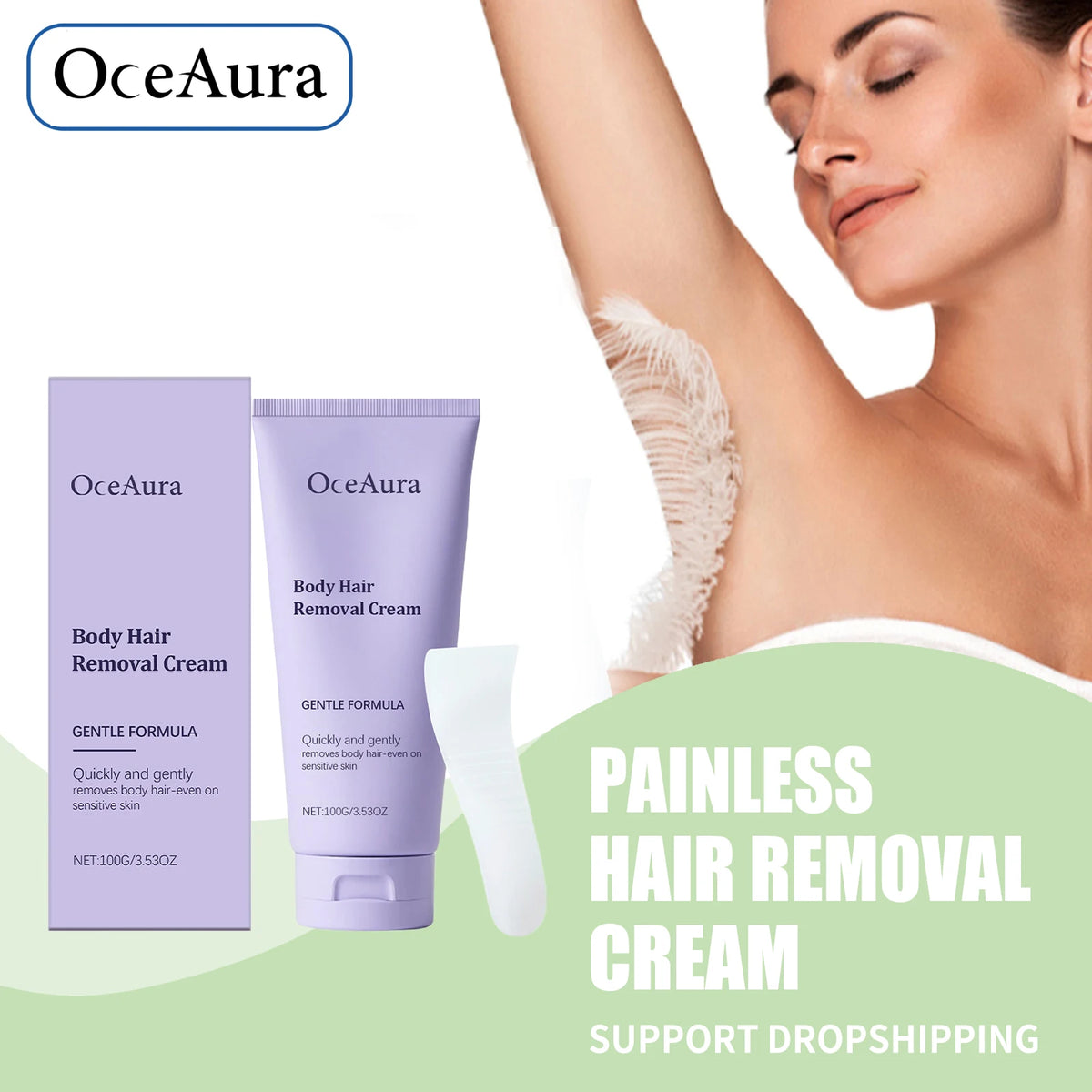 Painless Hair Removal Cream Gentle Body Depilatory for Sensitive Skin