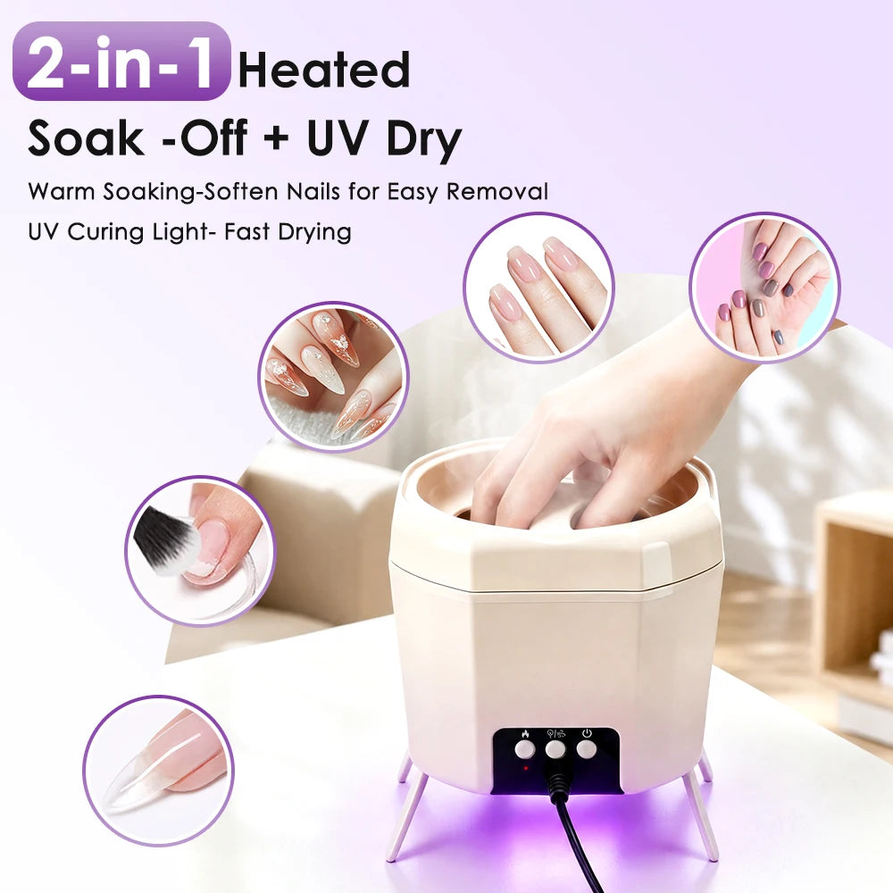 2 in 1 Nail Dryer and Electric Gel Polish Remover Manicure Bowl