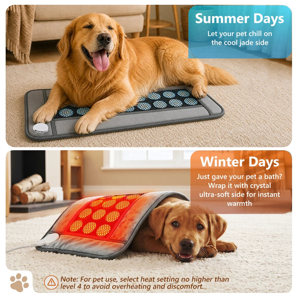 Jade Heating Pad and Electric Warming Mat for Pain Relief