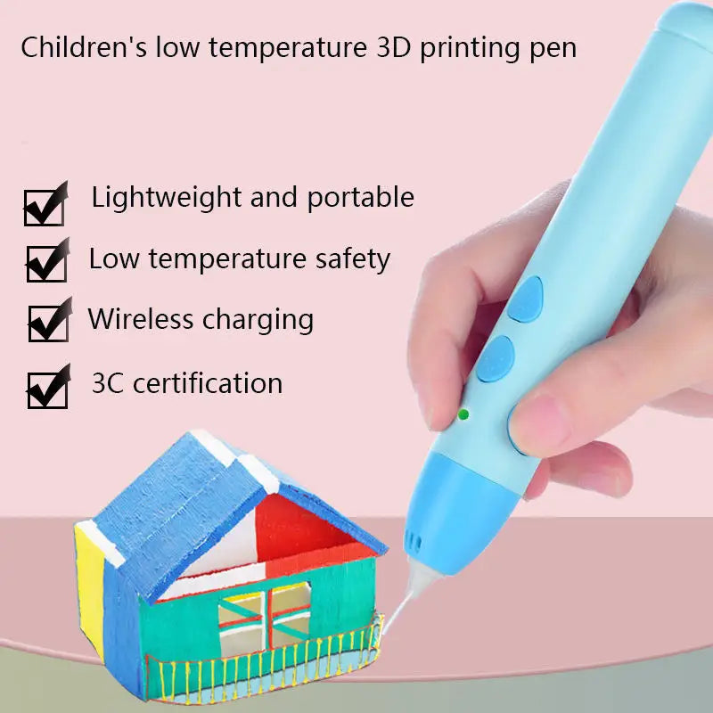 Kids 3D Printing Pen Low Temperature 3D Drawing Pencil for Children